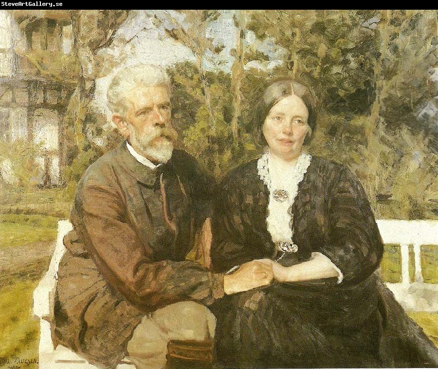 Julius Paulsen laurits tuxen og hustru frederikke i haven ved villa dagminne i skagen